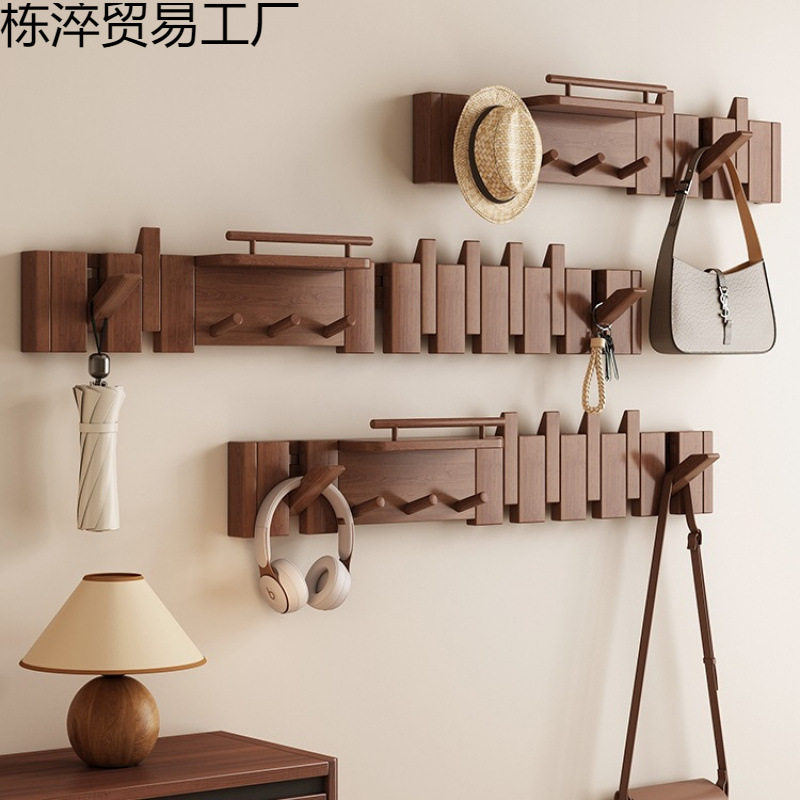实木钢琴键挂衣架入户门装饰挂钩墙上壁挂创意玄关进门挂钥匙收纳