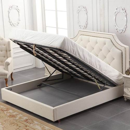 J107M拉现代简LLW约白色欧式布扣艺床.51.8米轻1奢储物软包可主