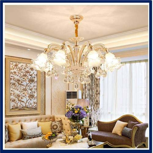 欧式吊灯客厅大气奢家卧室用水晶灯锌合金658别墅餐华厅代现简约