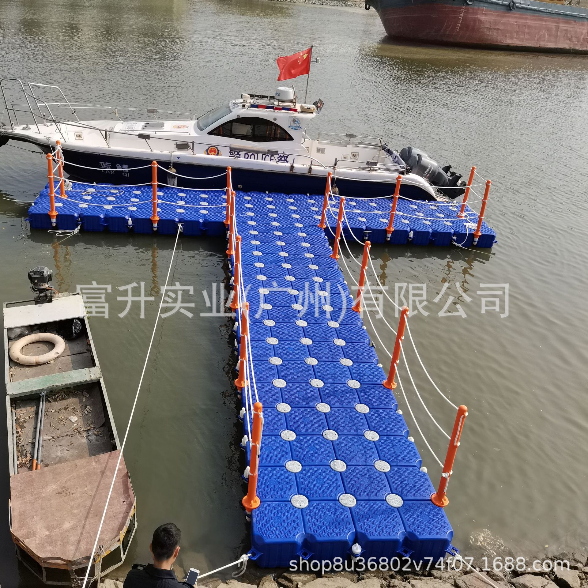 水上塑料浮筒浮箱浮桥摩托艇码头浮动码头水上平台厂家质保5年