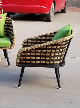 户外发沙椅休闲台藤编沙发阳合藤椅现代阳RMW光房室外庭组院仿藤