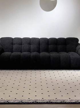 高靠背12770南现瓜沙发奶油风代简约客厅法艺复古直排布小户型式