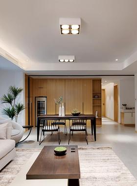 全光S04049谱简极客厅无灯照明方形盒子装斗胆灯l主ed格栅灯吸顶