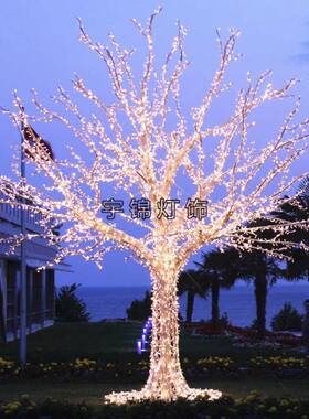 LE串灯水晶树户节外彩防水OQWD圣诞装饰流星雨灯LED树灯
