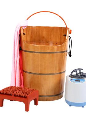 厂家泡桶脚桶橡木熏蒸桶盆蒸汽TLF木恒温加热足浴沐足桶一件起批