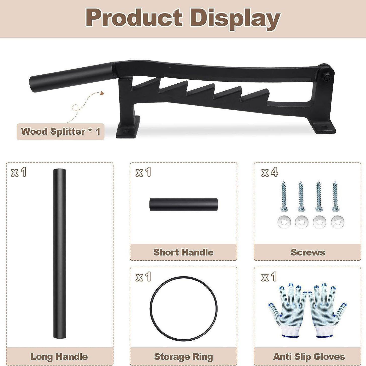 爆壁挂款式劈院柴器户外庭野柴火分营RZA离器劈柴器劈木机劈柴器