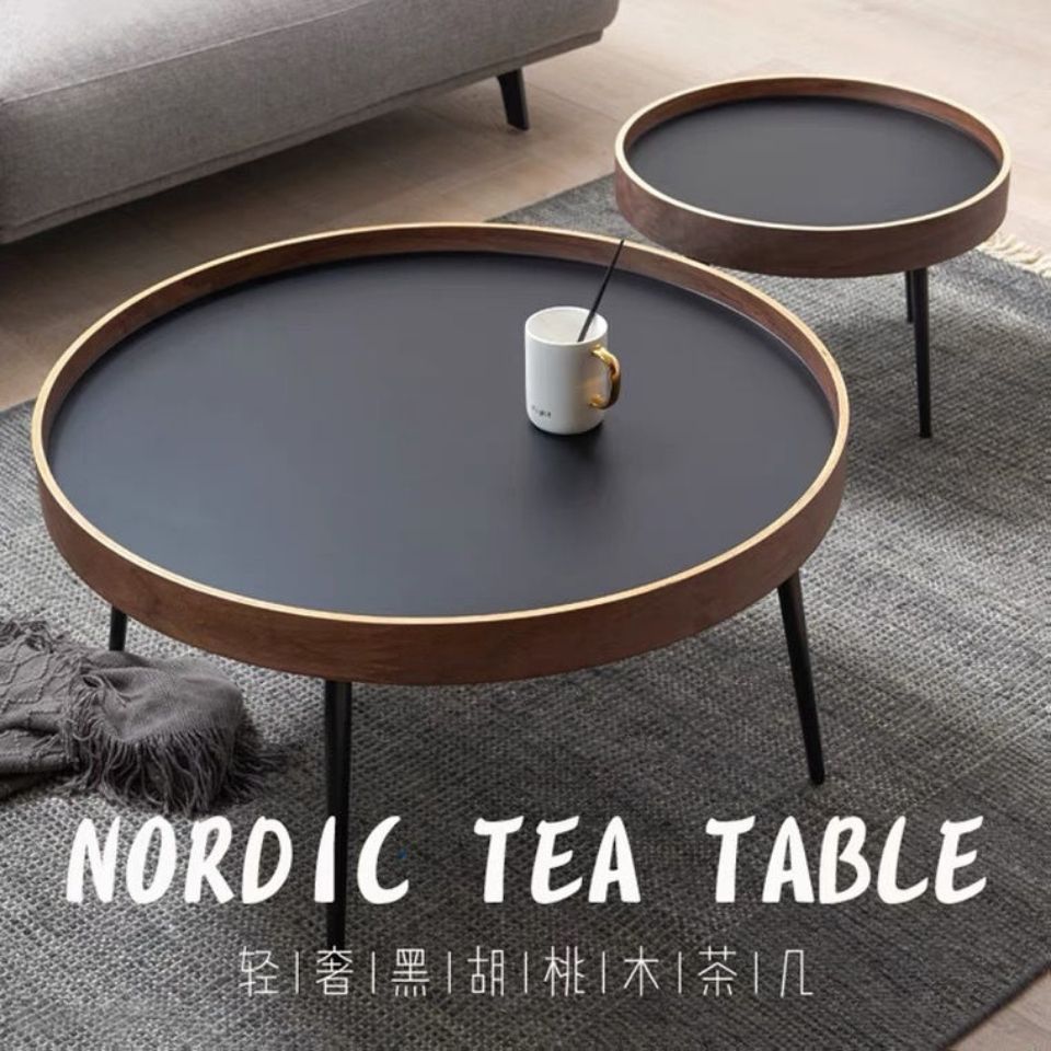 小户型轻奢极简圆形客厅茶几