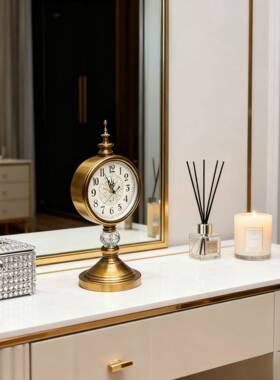 美创意古厅座式钟大号桌面复家用摆件台钟客欧式台式网红95817闹