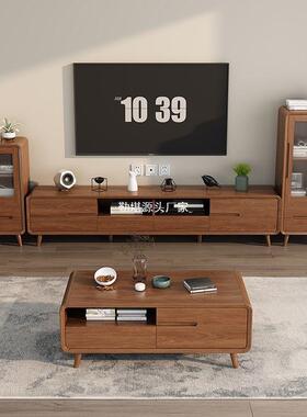 2025新落中式实木茶几电视柜地客家用收纳储物柜厅体小一户型R113