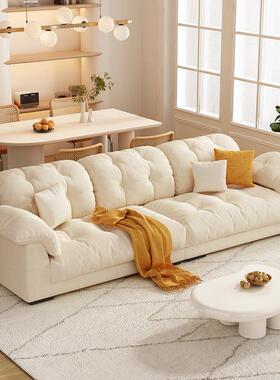 奶油风发白色云朵布艺沙客厅小户型排现代简约多规格直WND合透组
