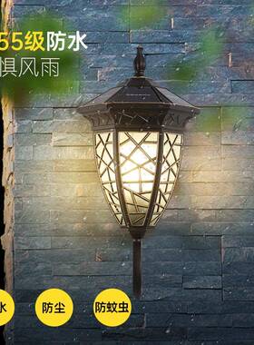 太阳能新壁灯户外防水美式感应灯中式大园门室外HDS-BD21花别墅庭