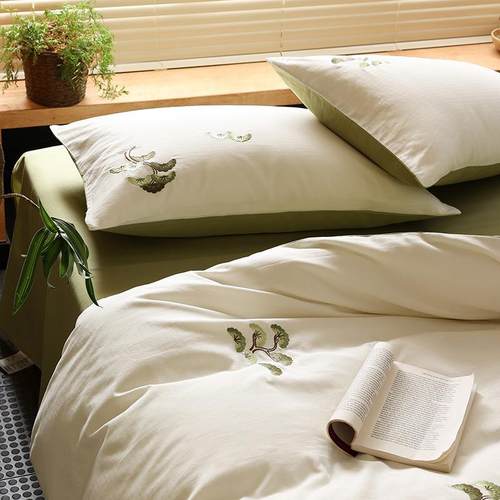 中古A风类棉被套四件套纯棉中刺绣床单式床笠床上用品EQU全2025新