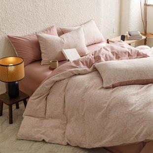 A类纯三WEL层纱床上件套春季 床品床单被棉四套件三 全棉简约床笠款