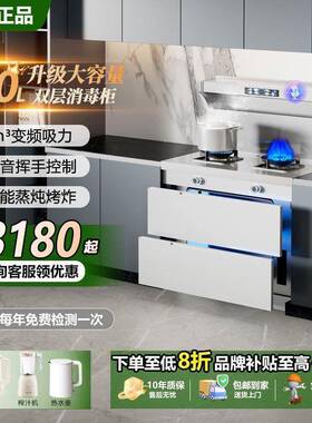 品火人白色集成灶蒸箱51487烤冠柜气电两用星纯电灶