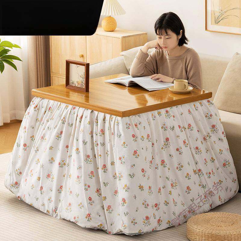 供烤火桌折叠子家用实木桌烤火架简易摆冬YIV季暖桌炕桌餐桌取暖