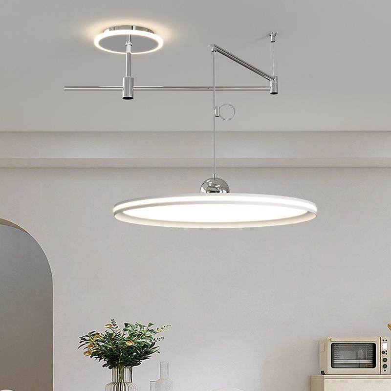 厅灯简约现吊代全光谱护眼飞碟吧台吊线灯66081d可移餐位轻奢le餐,家装灯饰光源,智能吊灯,淘宝优惠券,粉丝福利购,淘宝优惠卷