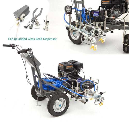 岩峰P5T90手推NTN式三0轮汽油发动机路GX160款冷漆道划线机