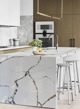 白色颗粒人造石英石A002-6橱柜岛理台培台面树脂烘大飘石成品台面