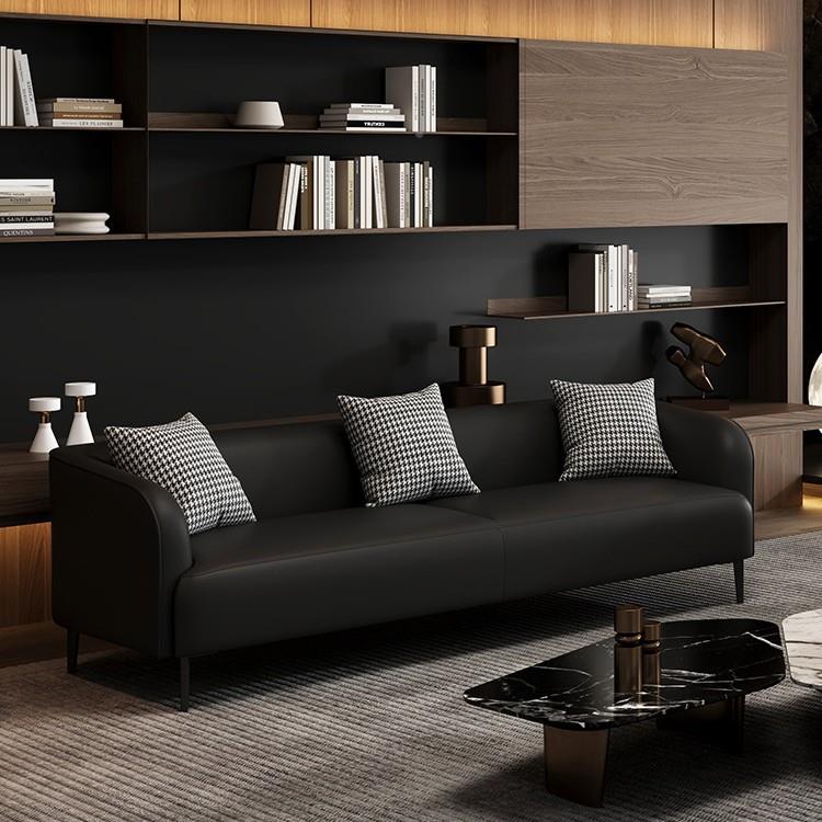 网室红简黑约色人沙发皮布双小沙发小户型FPQ休息办公服装店接待