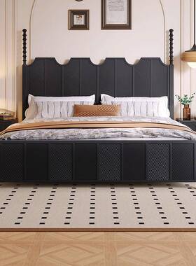 2艾0125年新双款主卧人法式米8中古风米婚床美式复古高端实XTH木