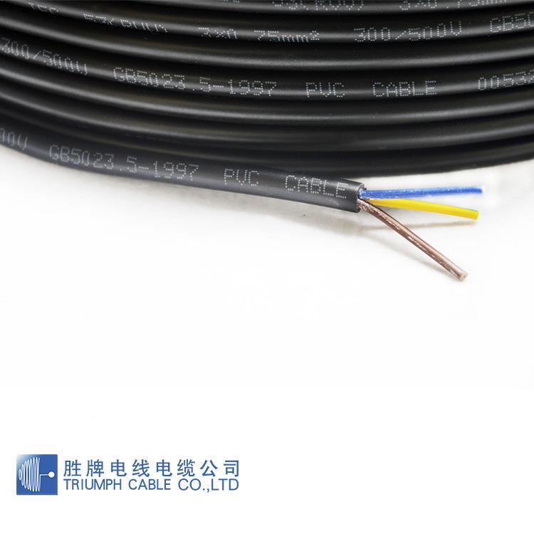 胜牌直1销VRV阻燃铜芯家用柔软护套.线2芯05-6平方多芯UFJ电线