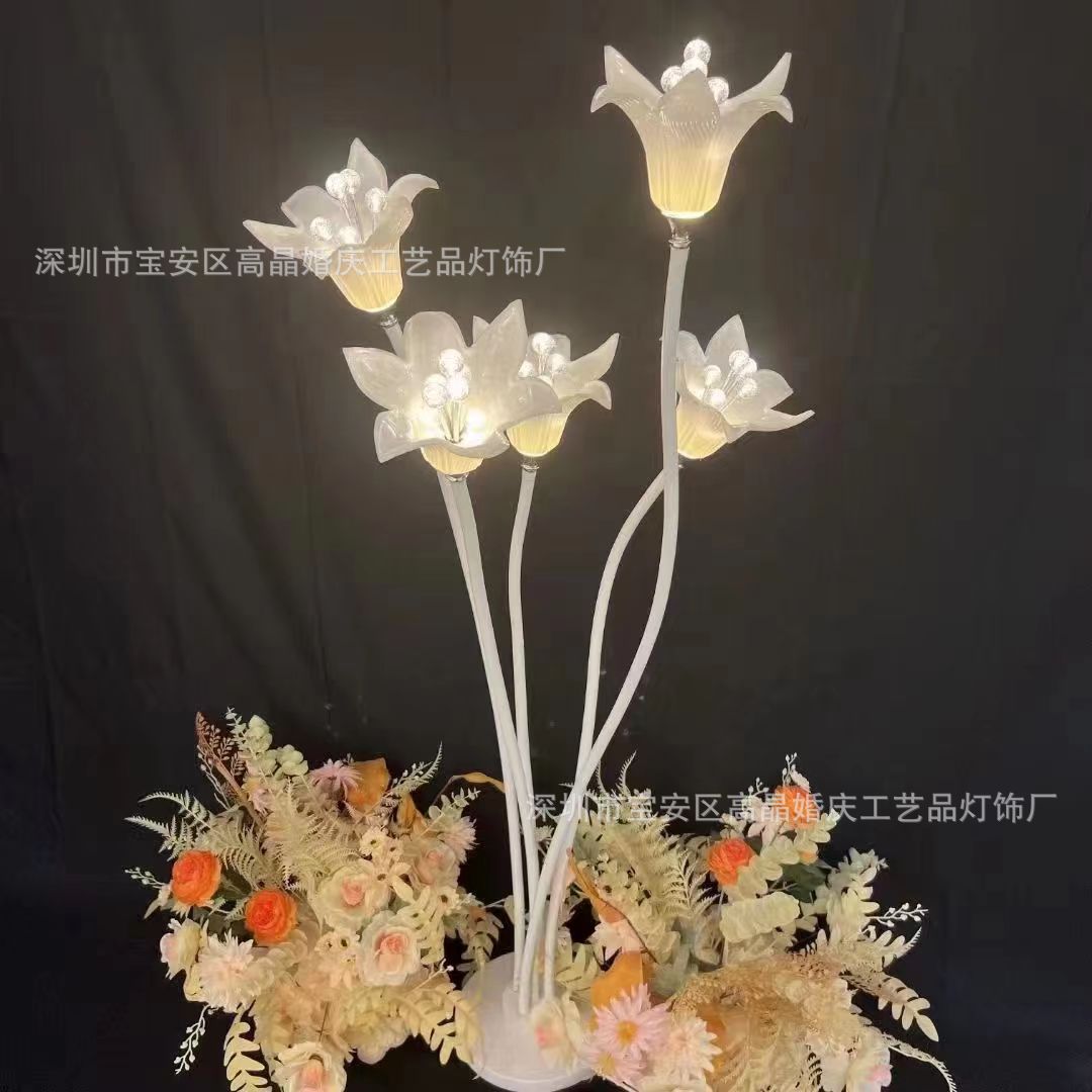 婚庆发光百合花软管路引灯