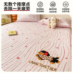 全棉老粗布加厚床笠卡通100纯棉床单套罩宿舍床垫套保护罩三件套