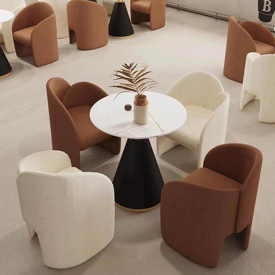 售网红楼处洽谈桌椅组合接待圆区桌轻奢谈VVL现代会客一桌四椅休