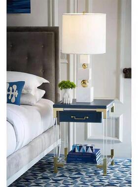 shbr097亚力物透明子床头柜床边储柜简约卧克室收柜纳柜客厅沙发