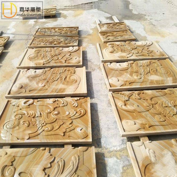 砂岩石材壁画外墙园林花盆景观龙凤迎客松长城玻璃钢仿铜校园浮雕