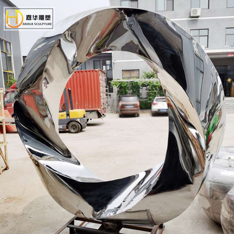 大型不锈钢雕塑制作户外园林房地产金属异形镜面镂空雕塑装饰摆件