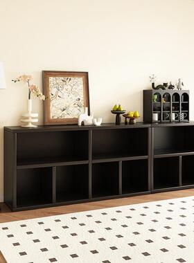 卡莱克格子柜黑色复古组合柜家用客厅落地储物收纳柜一体靠墙书柜