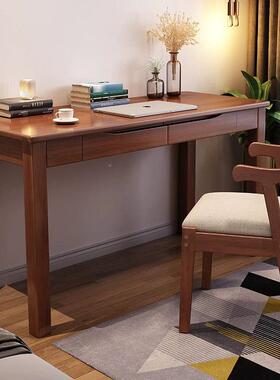 实木书桌现代习中式写卧室家用中小学台生学桌字简易电NSB脑台式