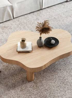 实木云茶几白色朵AWX边矮几小沙户型客厅发桌异形桌黑色茶桌不规