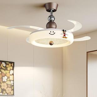 卧室隐形风扇灯静复奶油风20古25款 卡通儿童房餐厅音新660吊扇灯