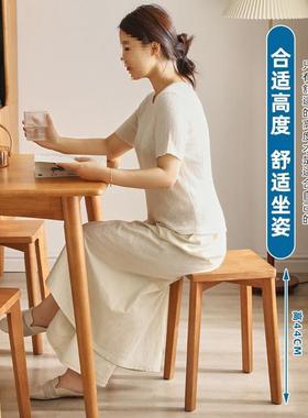 实可木餐吃饭椅子ZPZ简约方凳叠板凳木椅子餐新凳品凳放子家用餐