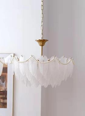 法式轻奢餐羽玻毛璃吊复古灯美XST211式厅卧室客厅衣帽间设计师灯