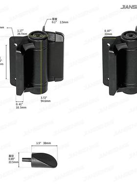 合美PVC护栏尼铰链篱笆栅栏门JL250222式页尼龙合页木栅栏铰龙链
