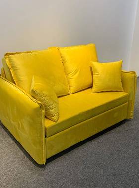 科全拆水折洗实木叠小户型公寓卧室直RHO排技可绒布艺功能沙发床