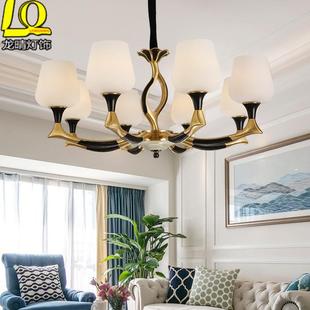 美式 客厅灯简约8295代灯大气家现用餐厅灯EDL卧 全铜吊灯创意个性