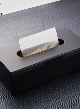 黑色不钢锈纸纸巾盒ATP车店载擦手架餐桌纸巾盒卧室客厅酒抽纸盒