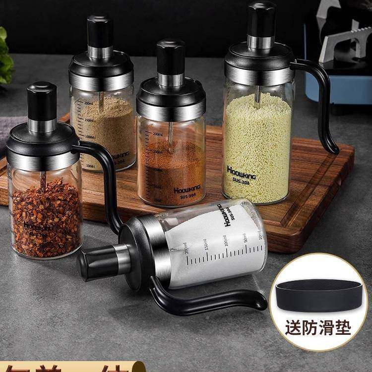 德国潮玻璃调料精瓶罐密封防勺盖F97HT895一体用家盐味调味盒厨房,厨房/烹饪用具,调料置物架,淘宝优惠券,粉丝福利购,淘宝优惠卷