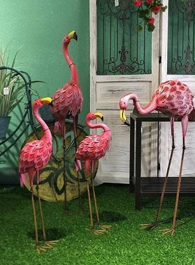 婚庆道具露铁陈ltao6799艺火烈鸟摆件落地商场橱窗美台花园置布森
