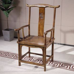 新中式围椅餐椅椅子古风饭店茶桌家用椅喝茶主人酒店实木圈椅茶楼