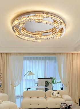 全光水晶吸主顶灯轻奢圆形厅灯现代简约64419创意客护眼书谱房卧