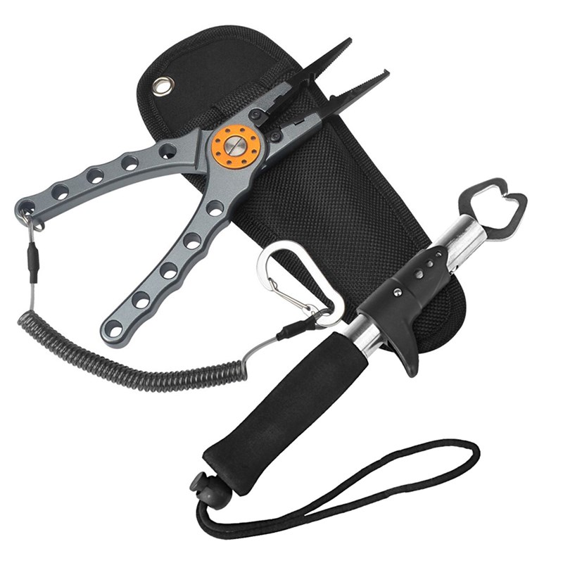 新款装多功能短款不锈钢控鱼器 摘钩钳剪线钳子控鱼器路亚