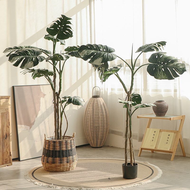 仿真花叶龟背树假树装饰大型仿生盆栽酒店民宿商场落地景观摆件树