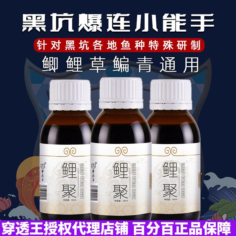 穿透王钓鱼小药鲤聚鲤鱼饵料添加剂黑坑野钓窝料散炮诱鱼剂促开口