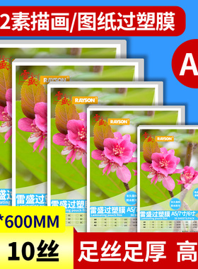 过塑膜塑封膜过胶膜雷盛过塑机A2过塑膜菜单塑封膜10丝10C/100mic