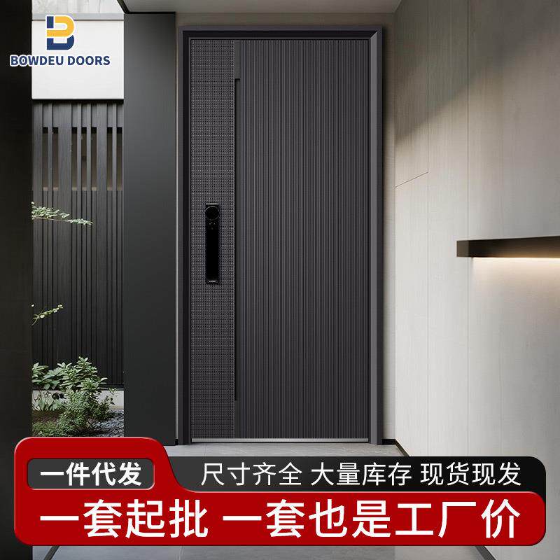 现货甲级防盗门家用出租屋高端锌合金进户门子母单门智能隔音门